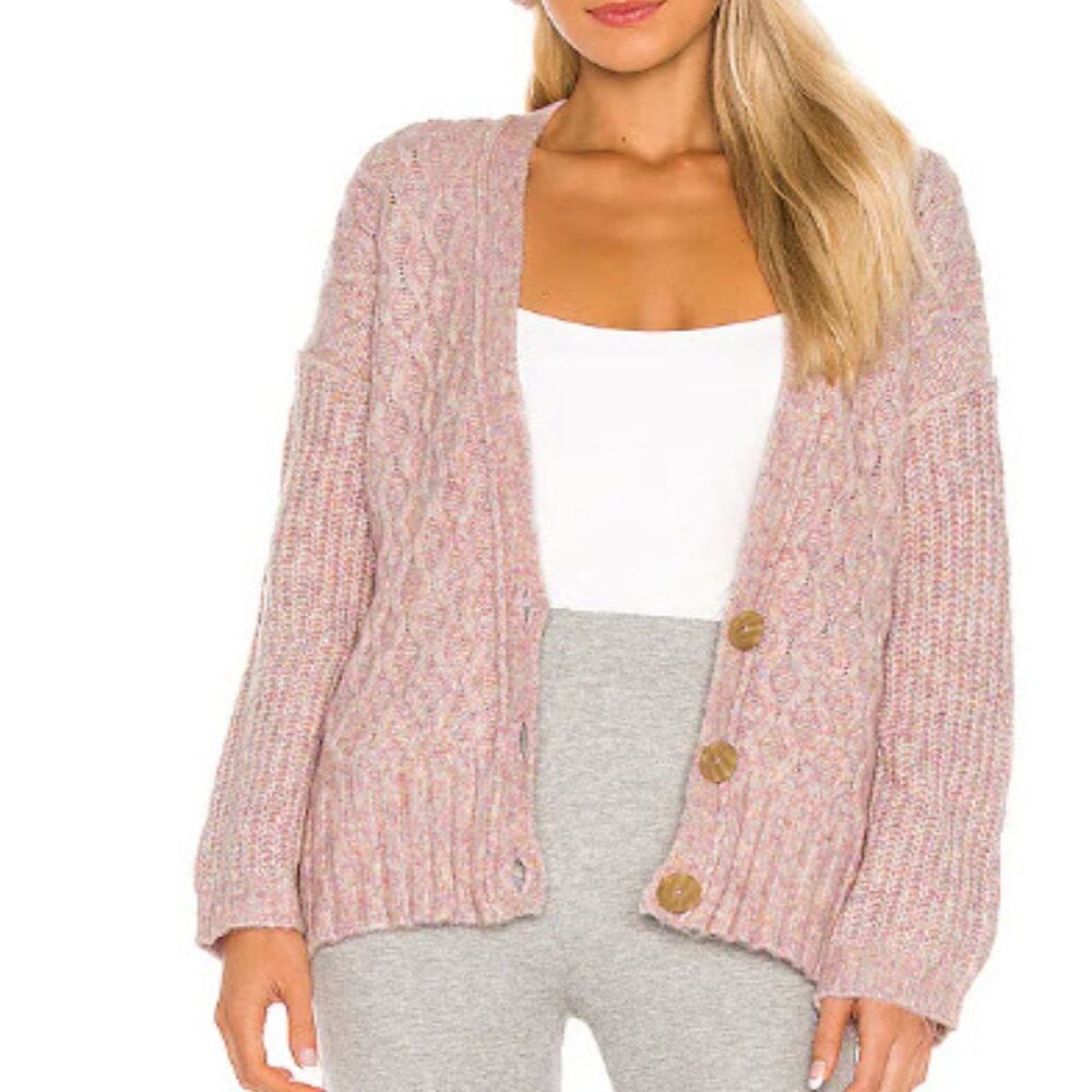 Free People Molly Cable Cardi in Angel Food Cake